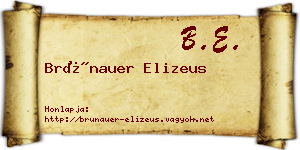 Brünauer Elizeus névjegykártya